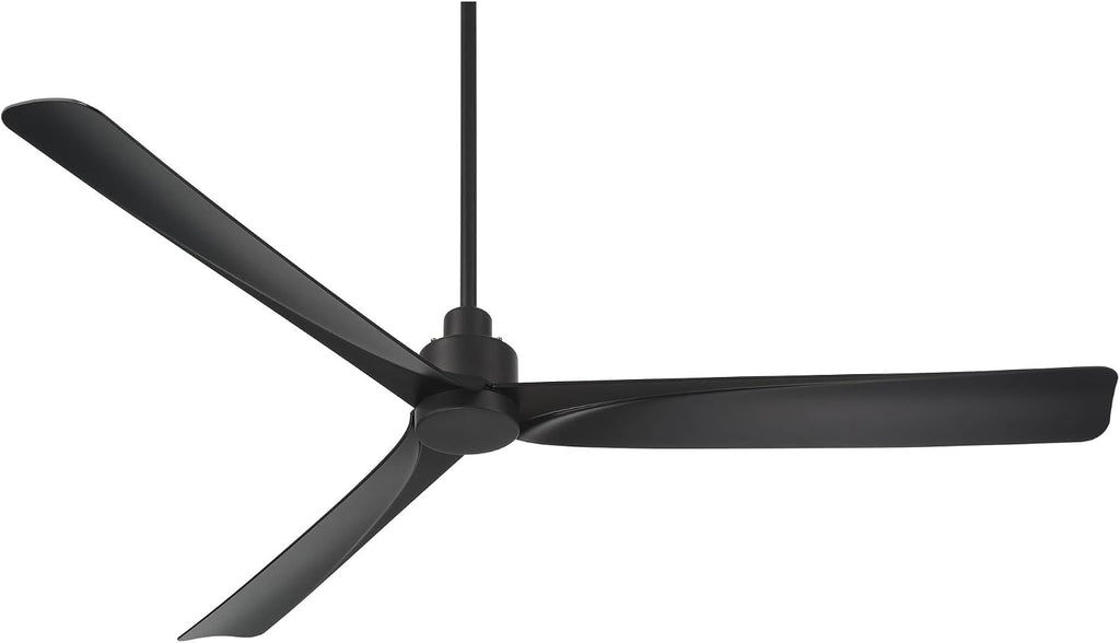 Casa Vieja 60' Sailplane Modern Industrial Indoor Outdoor Ceiling Fan 3 Blade Remote Control Matte Black Finish Blades Bedroom Patio Living Room Kitchen Porch Damp Rated Decorative DC Motor Garage