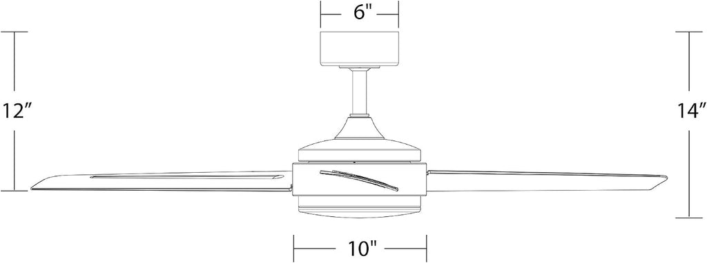 WAC Lighting F-054L-SB/MB Mod 54' Outdoor Ceiling Fan with LED Lights & Remote, Satin Brass/Matte Black
