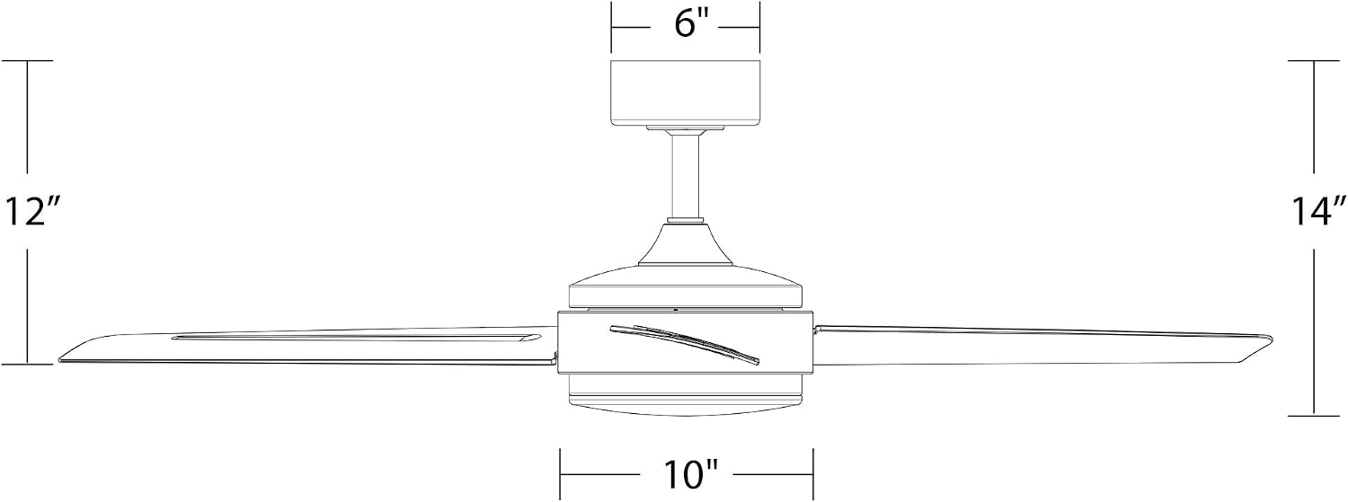 WAC Lighting F-054L-SB/MB Mod 54' Outdoor Ceiling Fan with LED Lights & Remote, Satin Brass/Matte Black