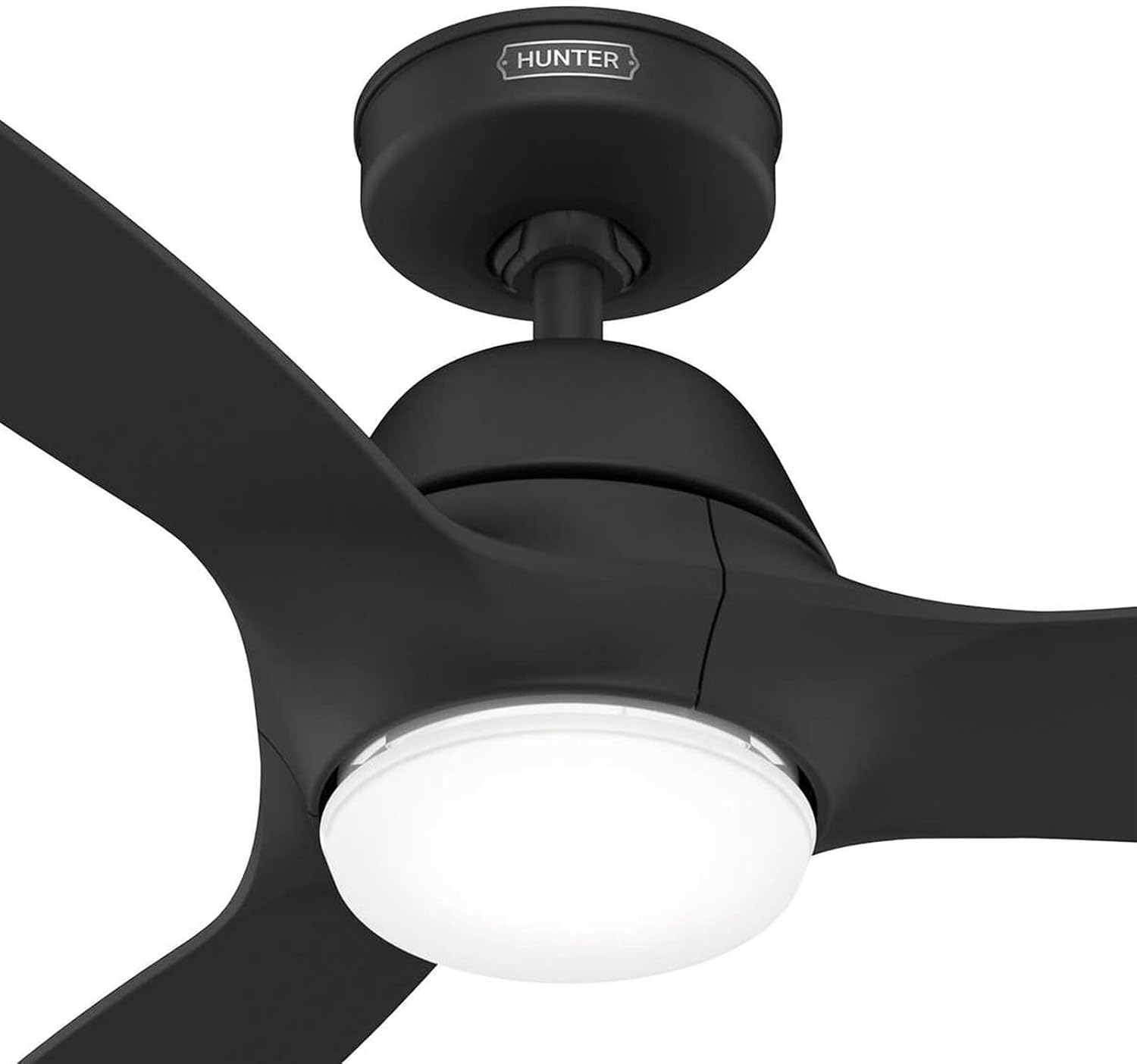 Hunter Fan 52 Inch Fresh Black Indoor/Outdoor Ceiling Fan with Lights and Remote Control for Farmhouse, Patio, Bedroom, Living Room, Office, Basement, Kitchen, Dining Room (Renewed)