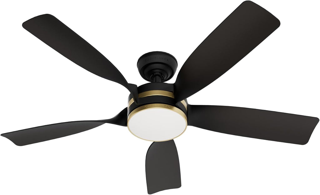 Casablanca Julia Outdoor Energy Star DC with LED Light 52 inch with remote and wall control Matte Black - Matte Black