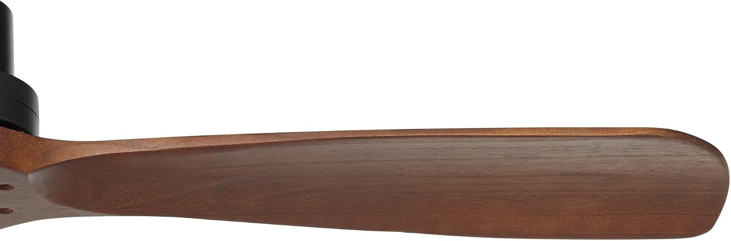 Casa Vieja 52' Delta-Wing DC Modern Industrial Indoor Outdoor Ceiling Fan with Remote Control Matte Black Dark Walnut Damp Rated for Living Room Patio Exterior Home Porch Gazebo Includes 18' Downrod