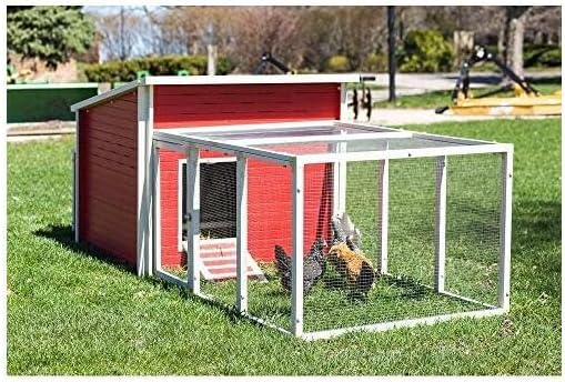 New Age Pet ECOFLEX Fontana Jumbo Chicken Coop, Urban Barn for 4 to 6 Chickens, Easy Assembly, Eco Friendly & Durable, Red