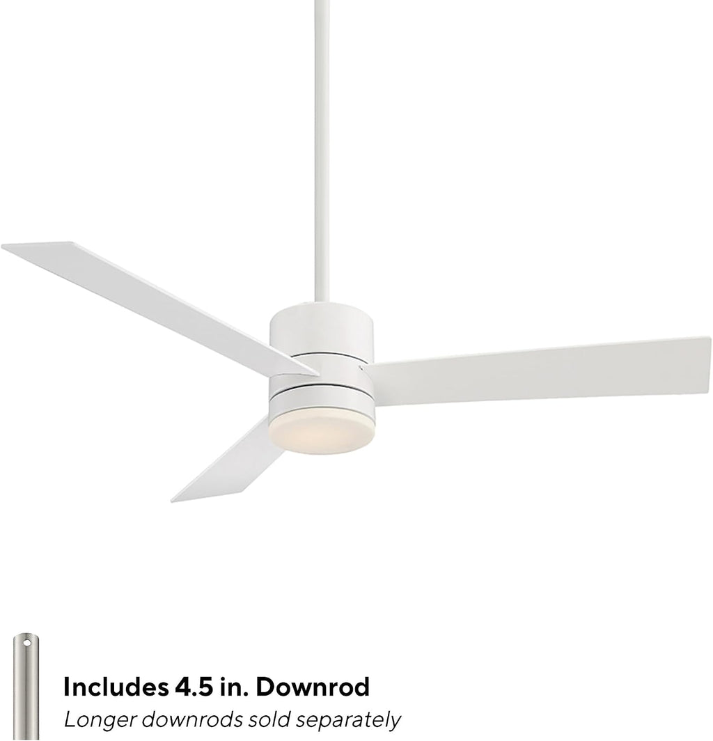 WAC F-081L-MW San Francisco 52' Outdoor Ceiling Fan with Lights and Remote Control, Matte White