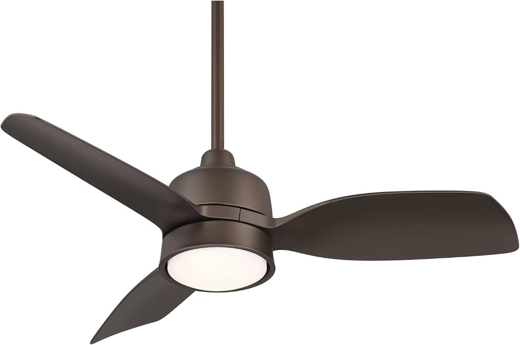 Casa Vieja 36' Verdin Modern Indoor Outdoor Ceiling Fan 3 Blade LED Light Remote Control Emperial Bronze Finish Brown Blades Bedroom Living Room Kitchen Garage Dining Damp Rated Decorative Dimmable