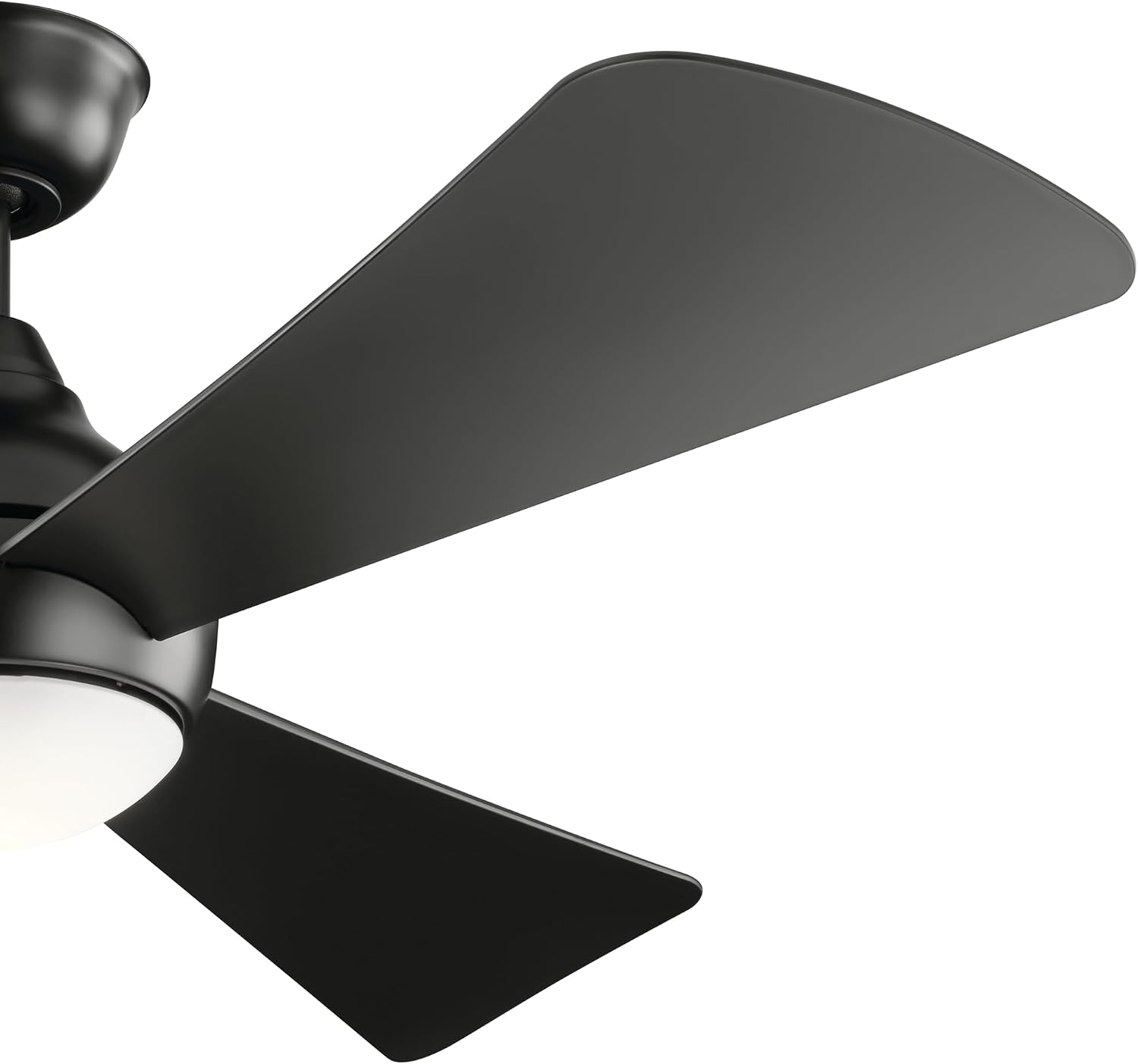 KICHLER Sola 54 in. Integrated LED Indoor Satin Black Flush Mount Ceiling Fan with Light Kit and Wall Control 330152SBK