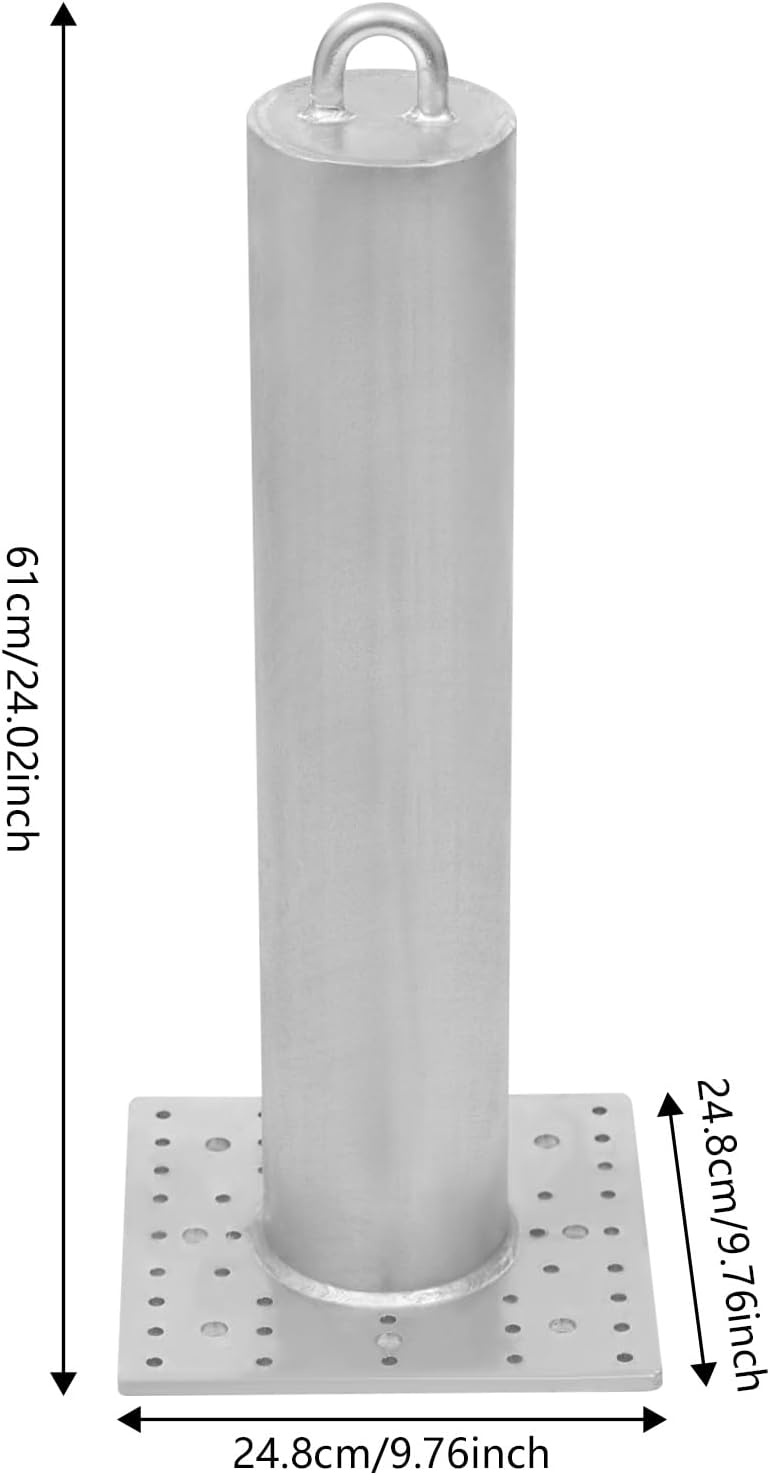 Galvanized Commercial Roof Anchor, 24-inch 5000lbs Breaking Strength, Fall Protection Anchor with 8+40 Holes for Indoor/Outdoor Use on Metal/Wood/Concrete (24inch with Screw)