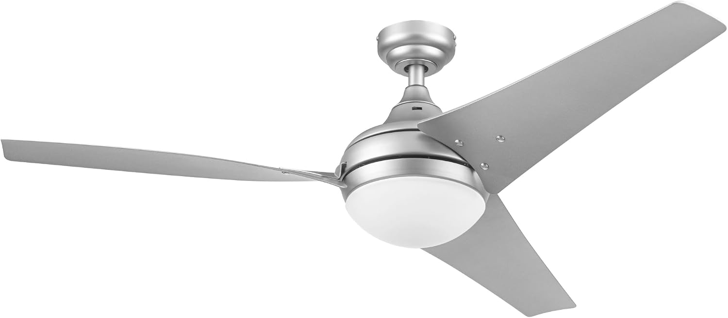 Honeywell Ceiling Fans Neyo, 52 Inch Contemporary Indoor LED Ceiling Fan with Light, Remote Control, Modern High Performance Blades, Reversible Motor Model- 51802-01 (Silver)