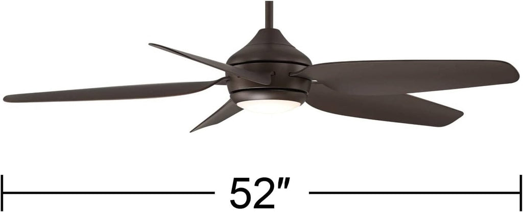 Casa Vieja 52' Del Diego Modern Industrial Indoor Outdoor Ceiling Fan with LED Light Remote Control Bronze Brown Damp Rated for Patio Exterior Shed House Home Porch Gazebo Garage Barn
