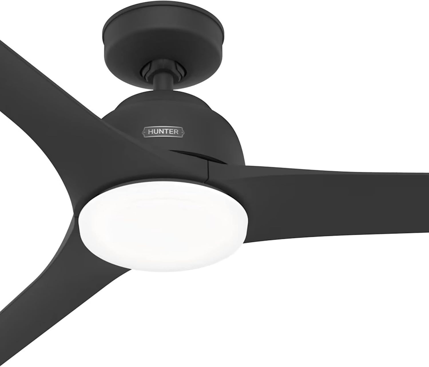 Hunter Fan 52 Inch Casual Matte Black Finish Outdoor Ceiling Fan with LED Light Kit (Renewed)