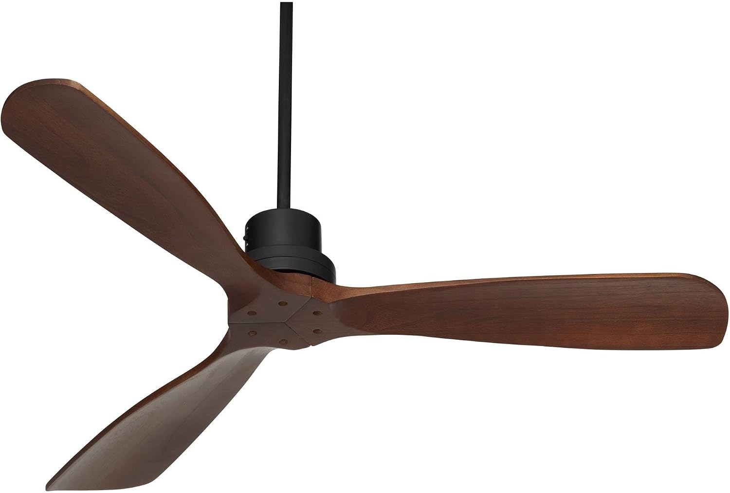 Casa Vieja 52' Delta-Wing DC Modern Industrial Indoor Outdoor Ceiling Fan with Remote Control Matte Black Dark Walnut Damp Rated for Living Room Patio Exterior Home Porch Gazebo Includes 12' Downrod