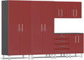 Ulti-Mate UG23060R 6-Piece Garage Cabinet Kit in Metallic,Red,Grey