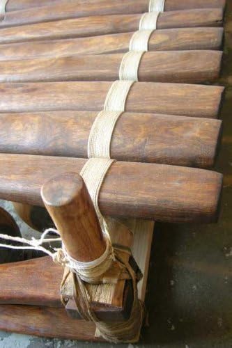 Africa Heartwood Project West African Xylophone - Bala with Gum Rubber Mallets – C Diatonic, 20-22 Blades, Professional Marimba from Mali, Handcrafted with Khadi Wood, Strong Frame - 46'x19'x8' Size