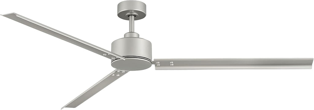 Hinkley Indy 72' Indoor/Outdoor Ceiling Fan, Modern Industrial Propeller Style, 4-Speed Wall Control Unit, Brushed Nickel