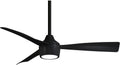 MINKA-AIRE F625L-CL Skinnie 44' 3-Blade LED Indoor/Outdoor Ceiling Fan in Coal Finish with Coal Blades and a Frosted White Lens