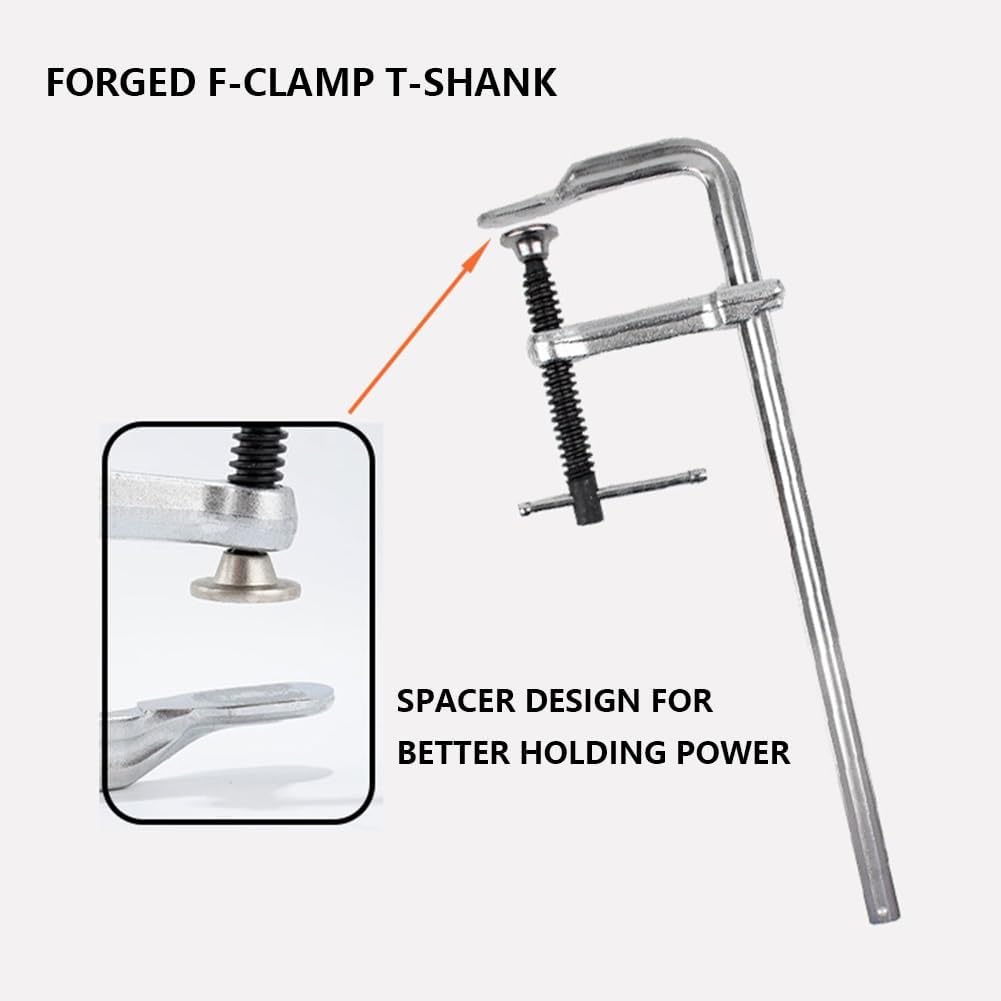 Steel Bar Clamp Clip 12-Inch WoodWork Bar Clamp Adjustable Rotating Pad Sturdy Durable for Welding Woodworking Metal Working, ASDEHH231