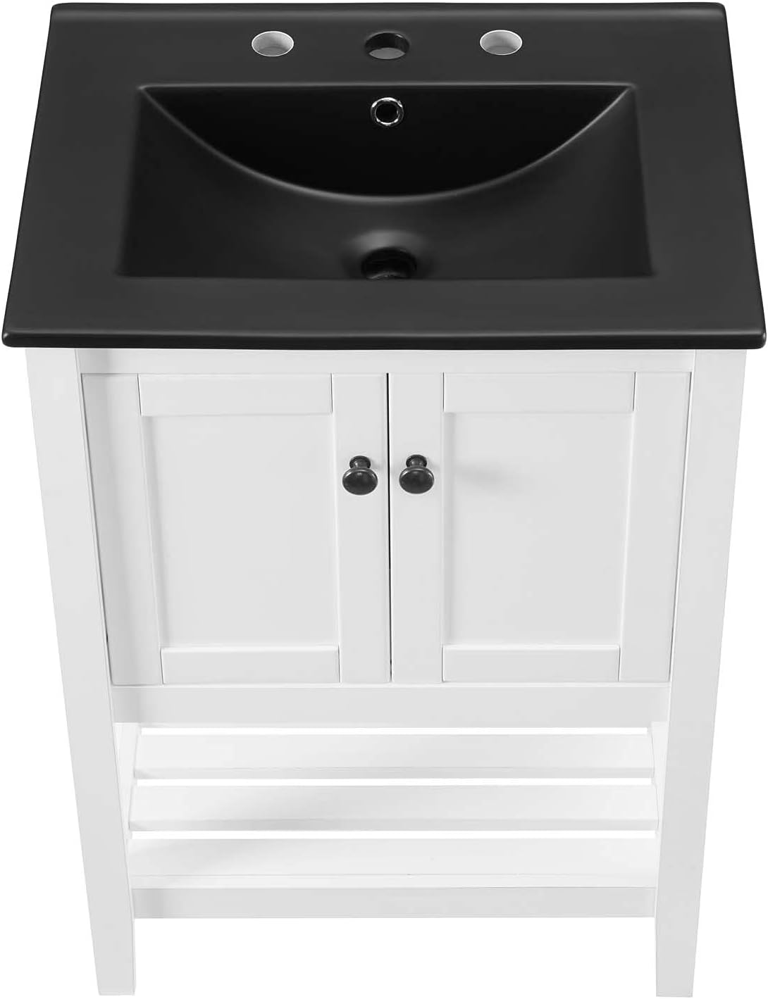 Sink Vanity Cabinet, Wood, White Black, Modern Contemporary, Hotel Bedroom Bathroom Master Suite