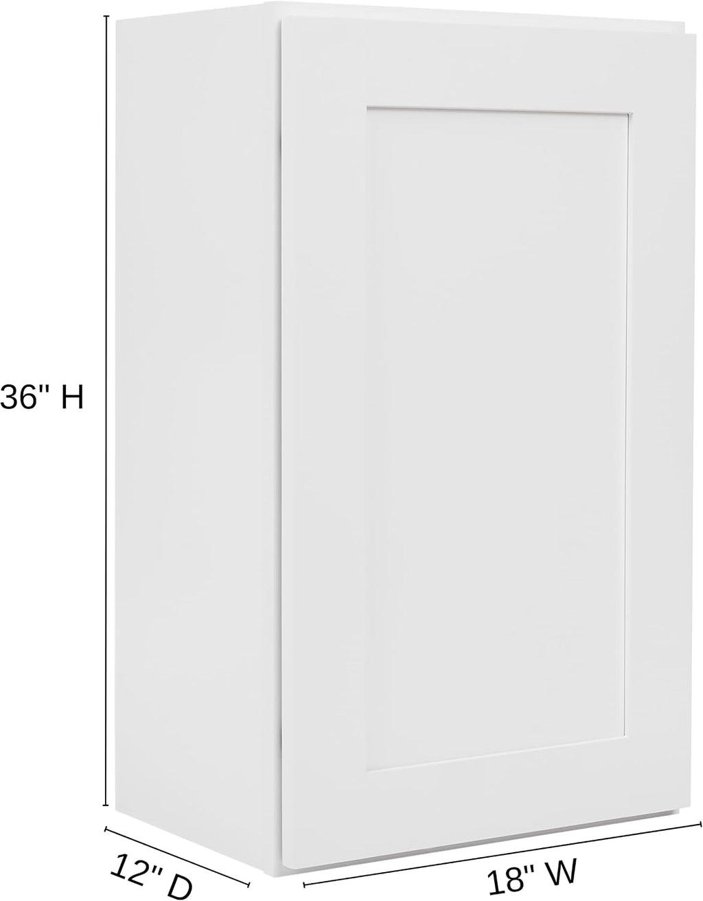White Shaker Wall Cabinet - Ready to Assemble, Perfect for Kitchen, Laundry, and Bathroom Storage - 18' W x 36' H x 12' D