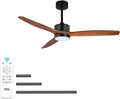 TCL Ceiling Fans with Light and Remote: 60 inch 3 Wooden Blades 3 Dimmable LED Fan for Room Indoor Modern Farmhouse Decor - 6 Speed Memory DC Reversible Fan Lights (Walnut, 60 Inch)