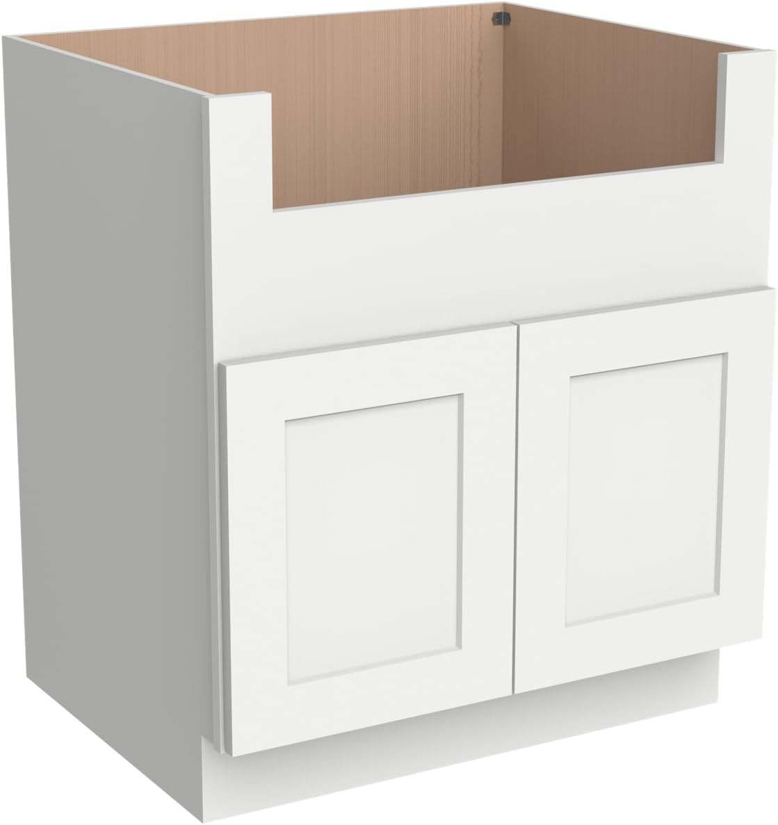 33 Inch RTA Kitchen Sink Base Cabinet - Solid Wood Shaker Style Farmhouse Cabinet with Soft Close Doors, Fits 24-30 Inch Undermount Sinks, Ready to Assemble (Origami White)