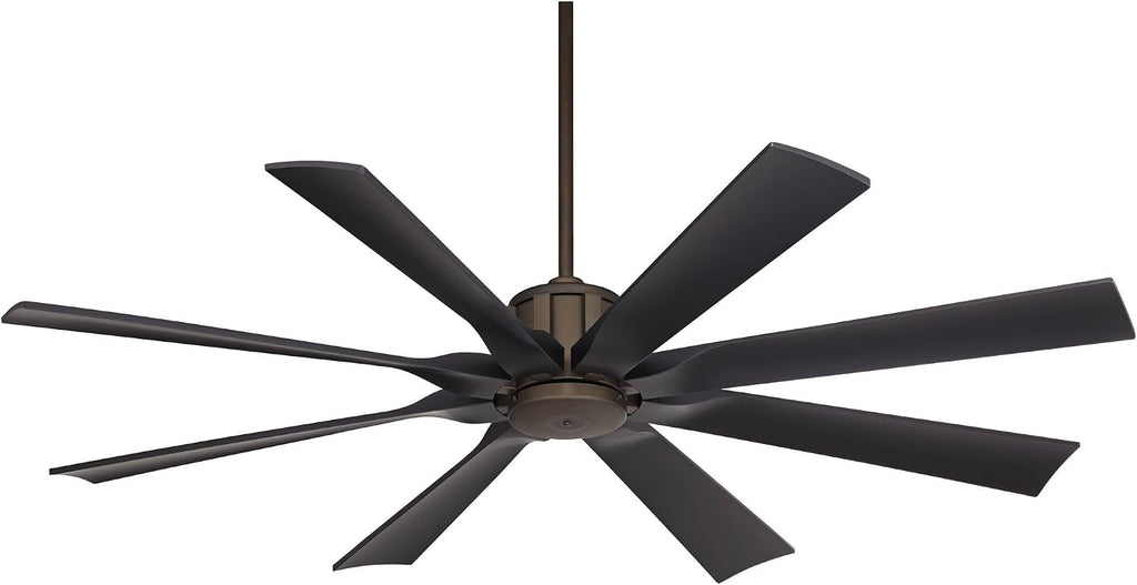 Possini Euro Design 60' Defender Modern Industrial Indoor Outdoor Ceiling Fan with Remote Control Oil Rubbed Bronze Hand-Painted Damp Rated for Patio Exterior House Porch Gazebo Garage Barn Roof