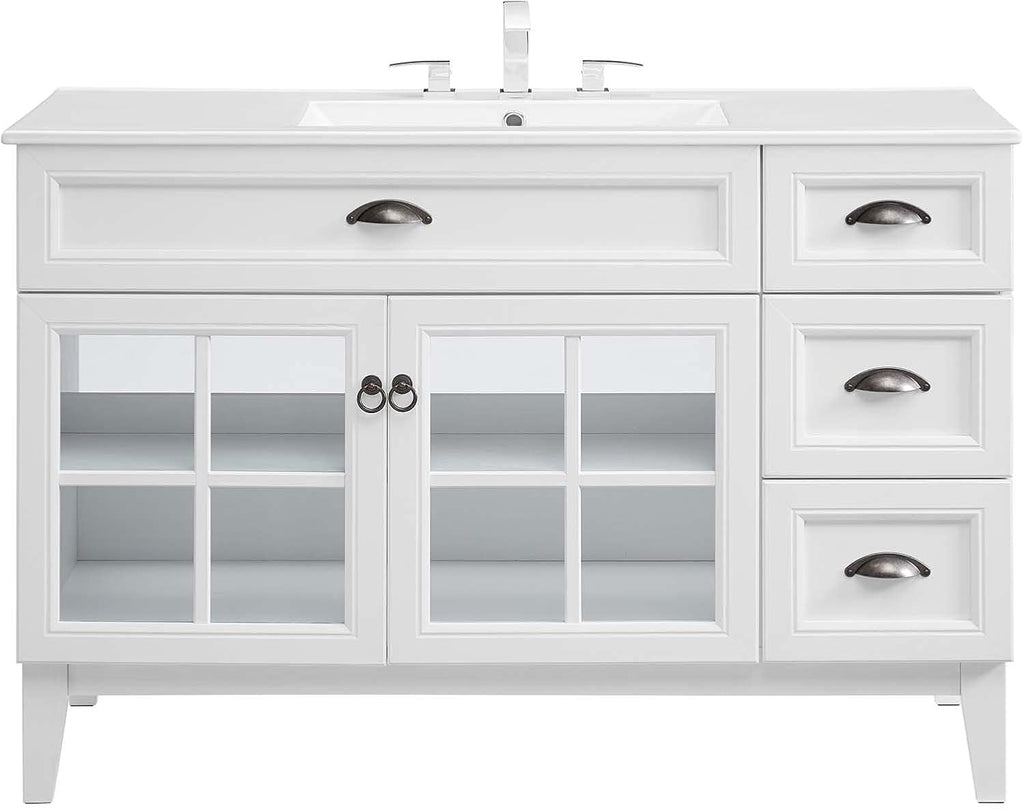 Sink Vanity Cabinet, Wood, White, Modern Contemporary, Hotel Bedroom Bathroom Master Suite Guest