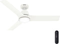 Hunter Fan 52 inch Ceiling Fan with Light, Outdoor or Indoor White Ceiling Fan with Remote for Porch, Living Room, Office, Kitchen, Garage, 3 Blades (Renewed)