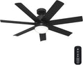 Hunter Brazos Outdoor with LED Light 52 inch Matte Black - Matte Black