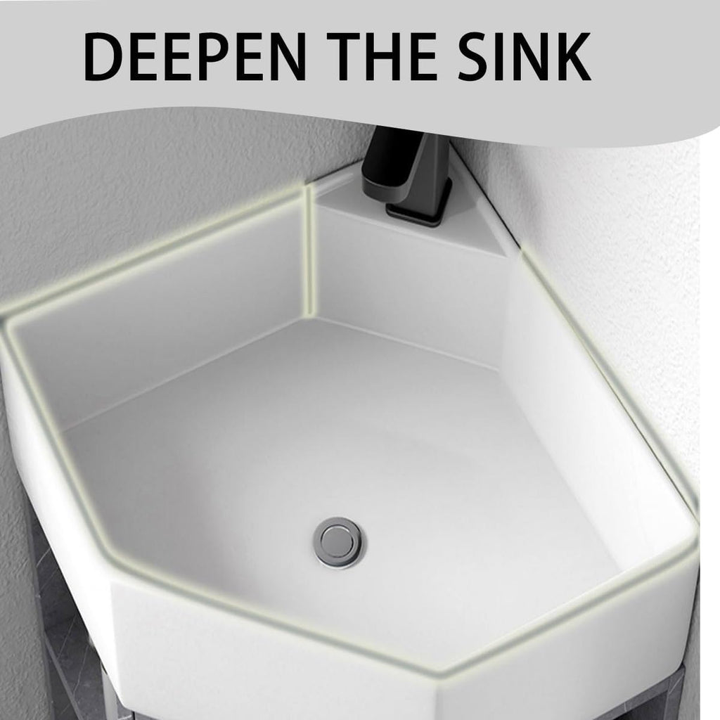 Modern Corner Bathroom Vanity with Sink Set，Bathroom Vanity Abundant Storage Space ，Bathroom Sink Cabinet Mirror Not Included，for Guest Baths Master Suites or Rental Units(15in)
