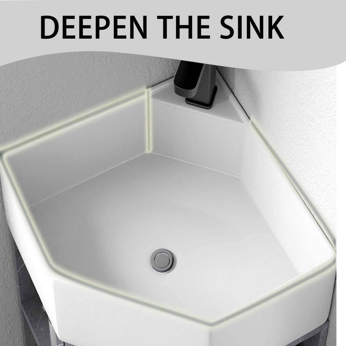 Modern Corner Bathroom Vanity with Sink Set，Bathroom Vanity Abundant Storage Space ，Bathroom Sink Cabinet Mirror Not Included，for Guest Baths Master Suites or Rental Units(15in)