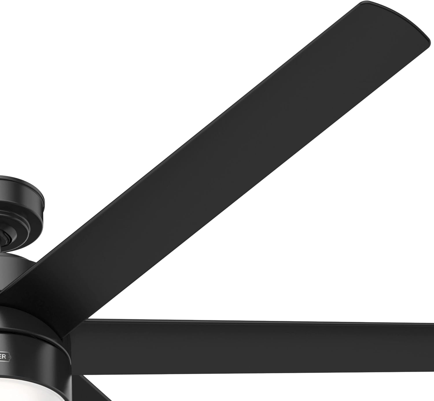 Hunter 72 inch Outdoor or Indoor Ceiling Fan with LED Light - Black Ceiling Fan with Wall Control, For Patio, Garage, or Porch, Quiet, Standard Mount, 6 Blades - Solaria 59628, Matte Black