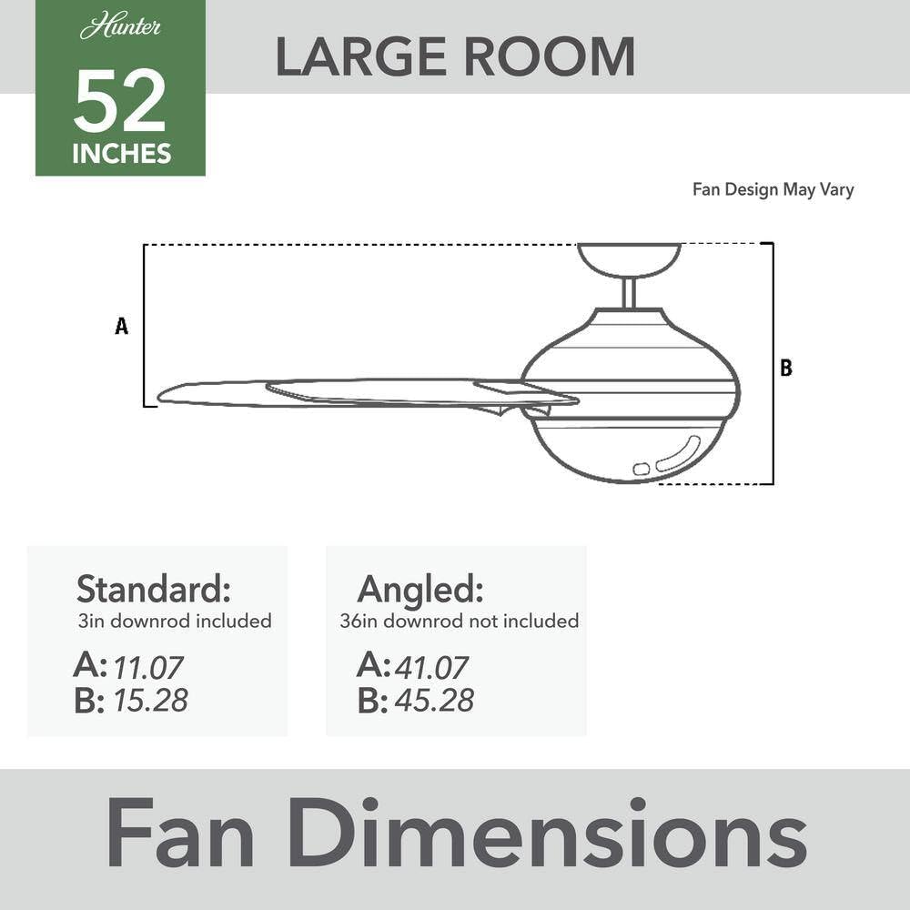 Hunter Fan 52 inch Indoor/Outdoor Fresh White Ceiling Fan with Light and Remote Control for Bedroom, Living Room, Dining Room, Kitchen, Office, Patio, CC5C23C75 (Renewed)