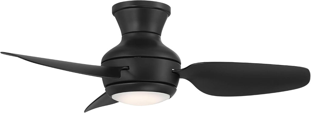 Casa Vieja 36' Whirl Modern Industrial Indoor Outdoor Ceiling Fan 3 Blade LED Light Remote Control Matte Black Finish Blades Bedroom Patio Living Room Kitchen Porch Hugger Flush Mount Decorative