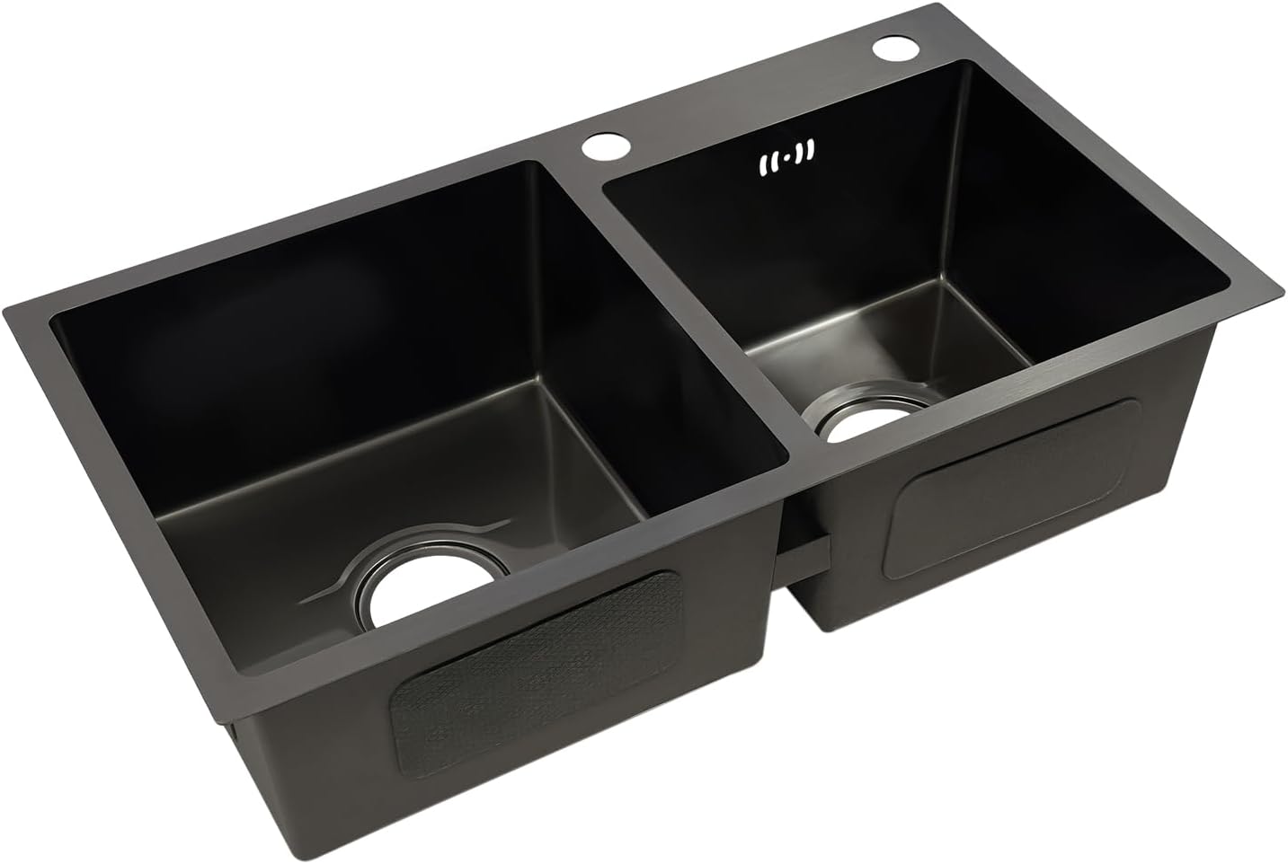 All-in-One Utility Sink & Cabinet, Kitchen Sink and Cabinet Combo Stainless Steel Utility Sink, Black Bathroom Vanity w/Pull-out Faucet & Draining basket for Laundry Utility Room Kitchen Bathroom