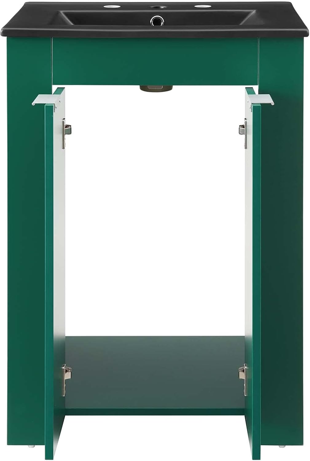Sink Vanity Cabinet, Melamine, Green Black, Modern Contemporary, Hotel Bedroom Bathroom Master Suite