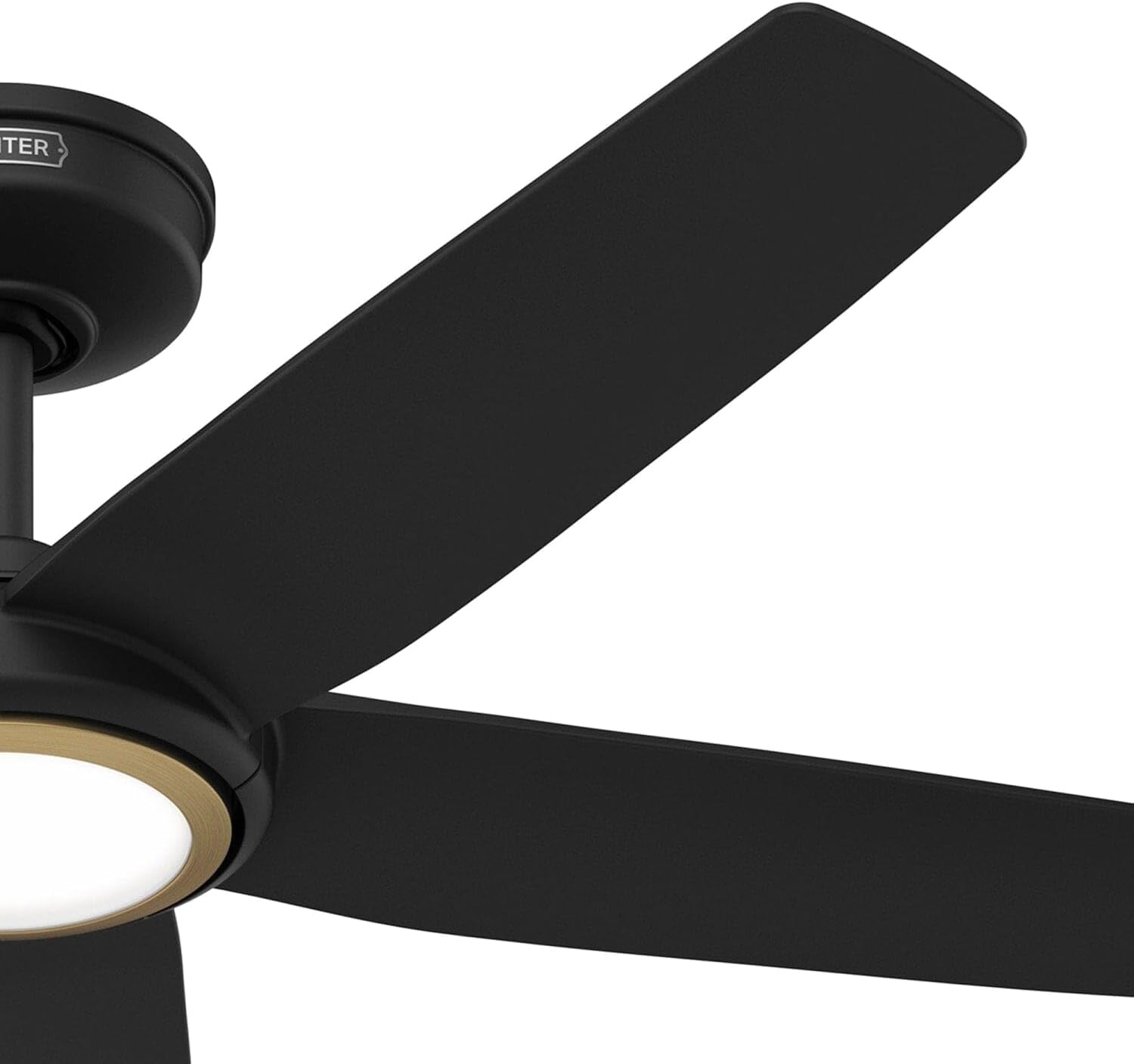 Hunter Fan Outdoor or Indoor Ceiling Fan, 44 in Matte Black Ceiling Fan with Light and Remote for Patios, Living Room, Bedroom, Porch, Garage, 5 Blades (Renewed)
