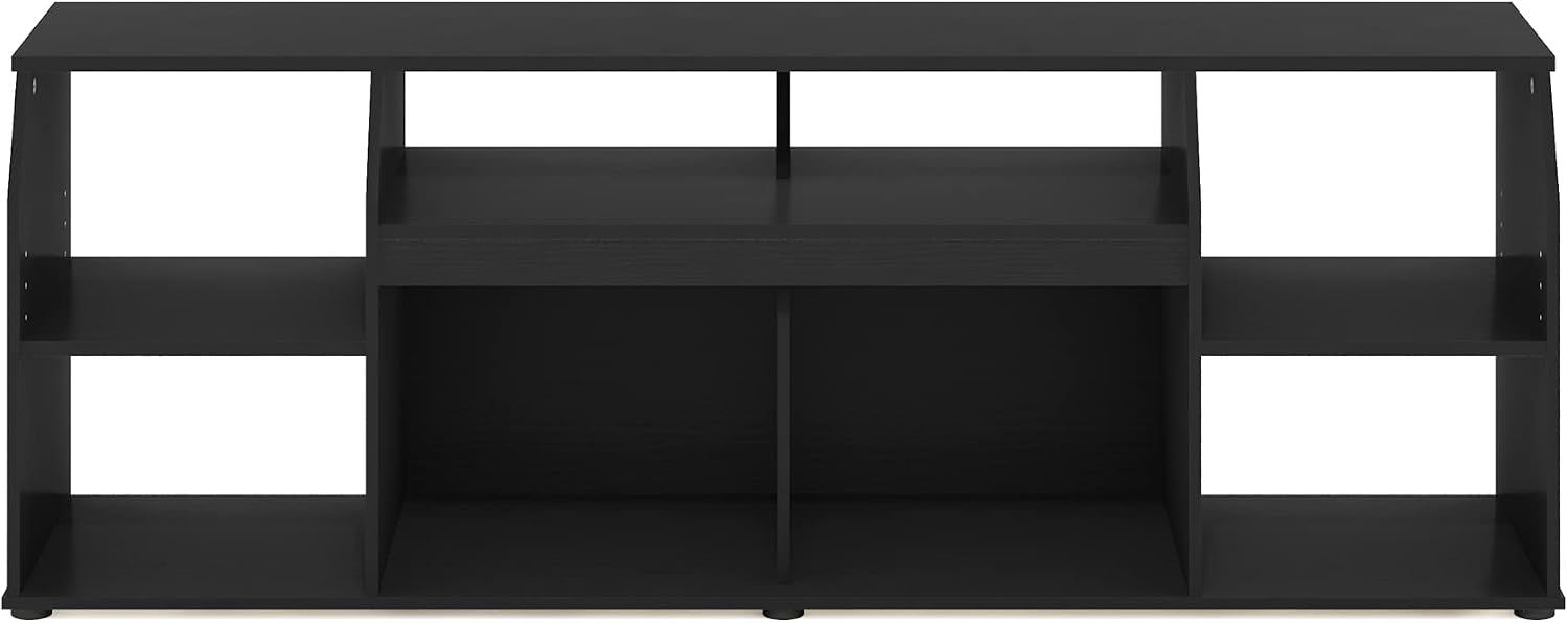 Furinno Jaya TV stand for up to 65 Inch TV, Gaming Enterteinment Center with LED Lights, Living Room Media Console Table, Americano