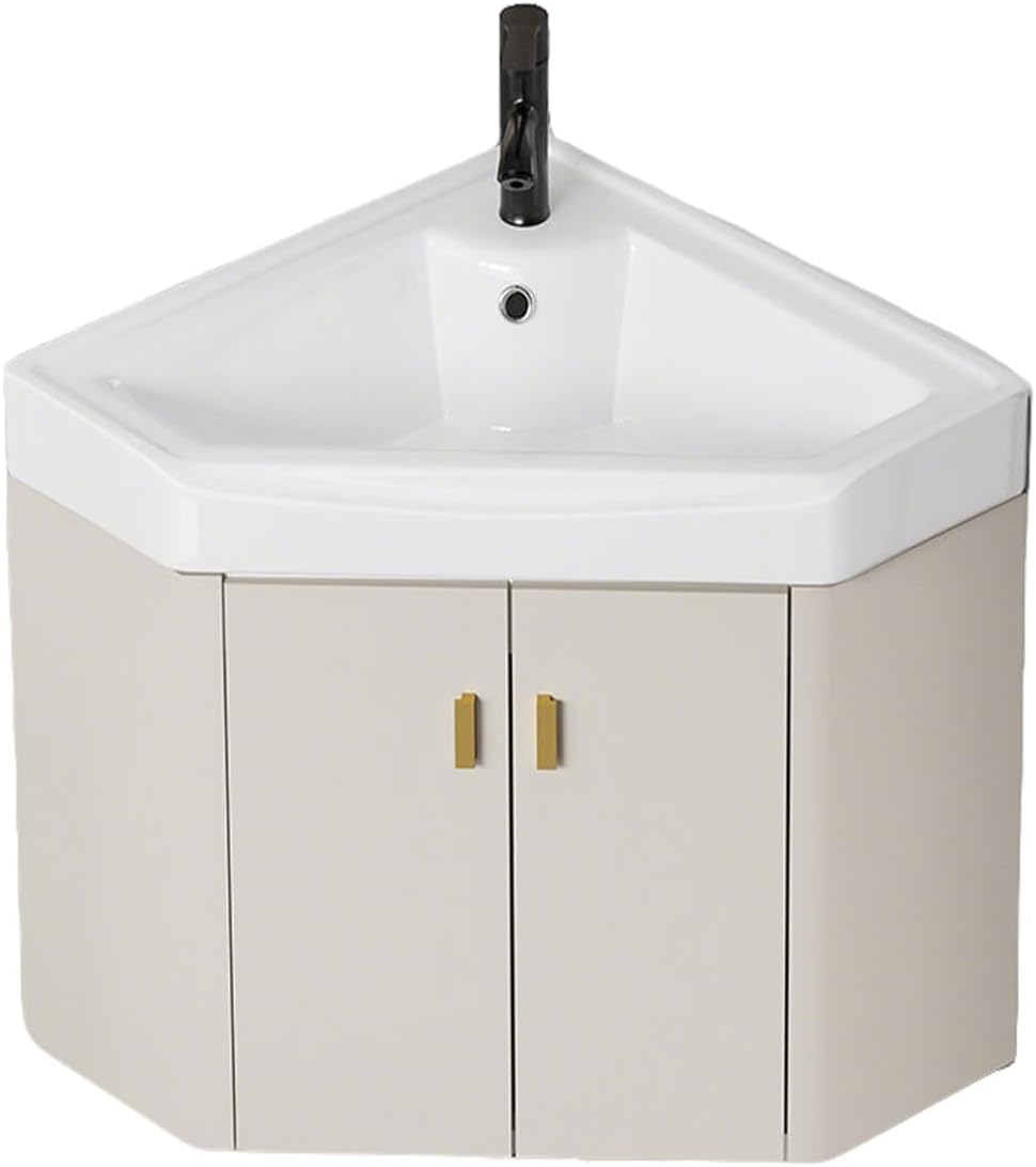 Modern Corner Bathroom Vanity，Freestanding Bathroom Vanity with Sink Set，Bathroom Sink Cabinet Easy-to-Clean，for Guest Baths Master Suites(22in)