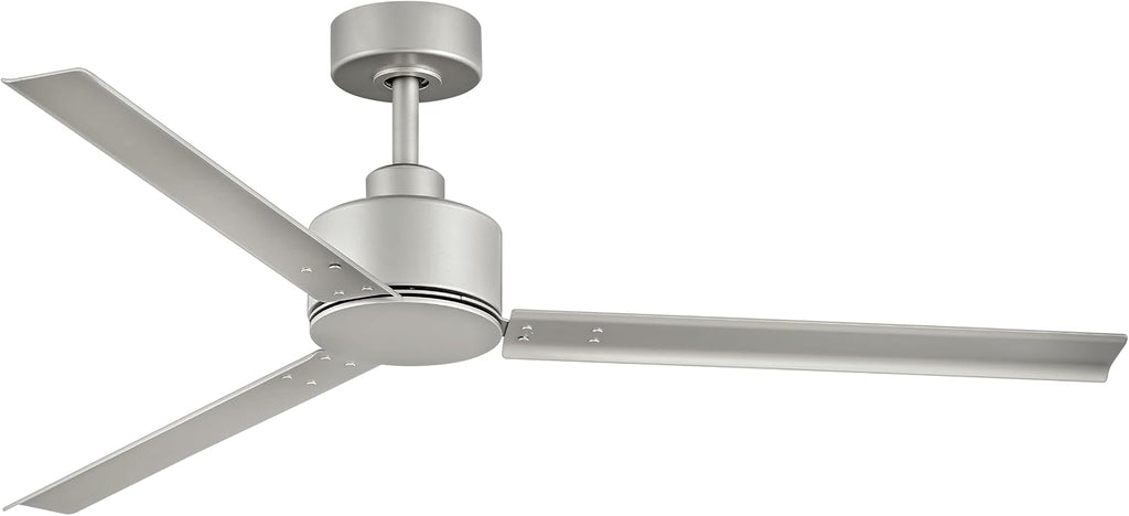 Hinkley Indy 56' Indoor/Outdoor Ceiling Fan, Modern Industrial Propeller Style, 4-Speed Wall Control Unit, Brushed Nickel
