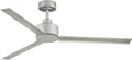 Hinkley Indy 56' Indoor/Outdoor Ceiling Fan, Modern Industrial Propeller Style, 4-Speed Wall Control Unit, Brushed Nickel
