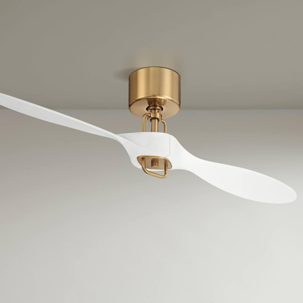 Casa Vieja 56' Longbow Brass and White Indoor/Outdoor Ceiling Fan