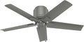 Hunter Fan 44 inch Ceiling Fan with Pull Chain and No Light, Outdoor or Indoor Matte Silver Ceiling Fan for Porch, Living Room, Office, Kitchen, Garage (Renewed)
