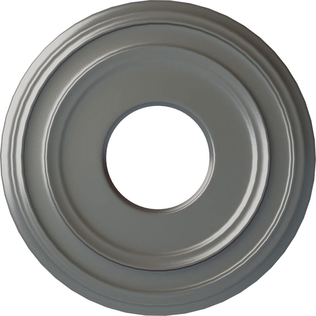 Ekena Millwork CM12CLSLS 12 3/8'OD X 4'ID X 1 1/8'P Classic Ceiling Medallion Fits Canopies Up to 7 1/4', Silver