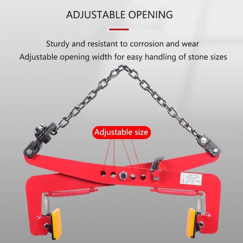 Stone Clamp,2866lb/1300kglb Heavy Duty Steel Clamp,108cm/42.5in Jaw Opening,Adjustable Jaws,for Lifting and Transporting Wood and Stone(Size:32in)