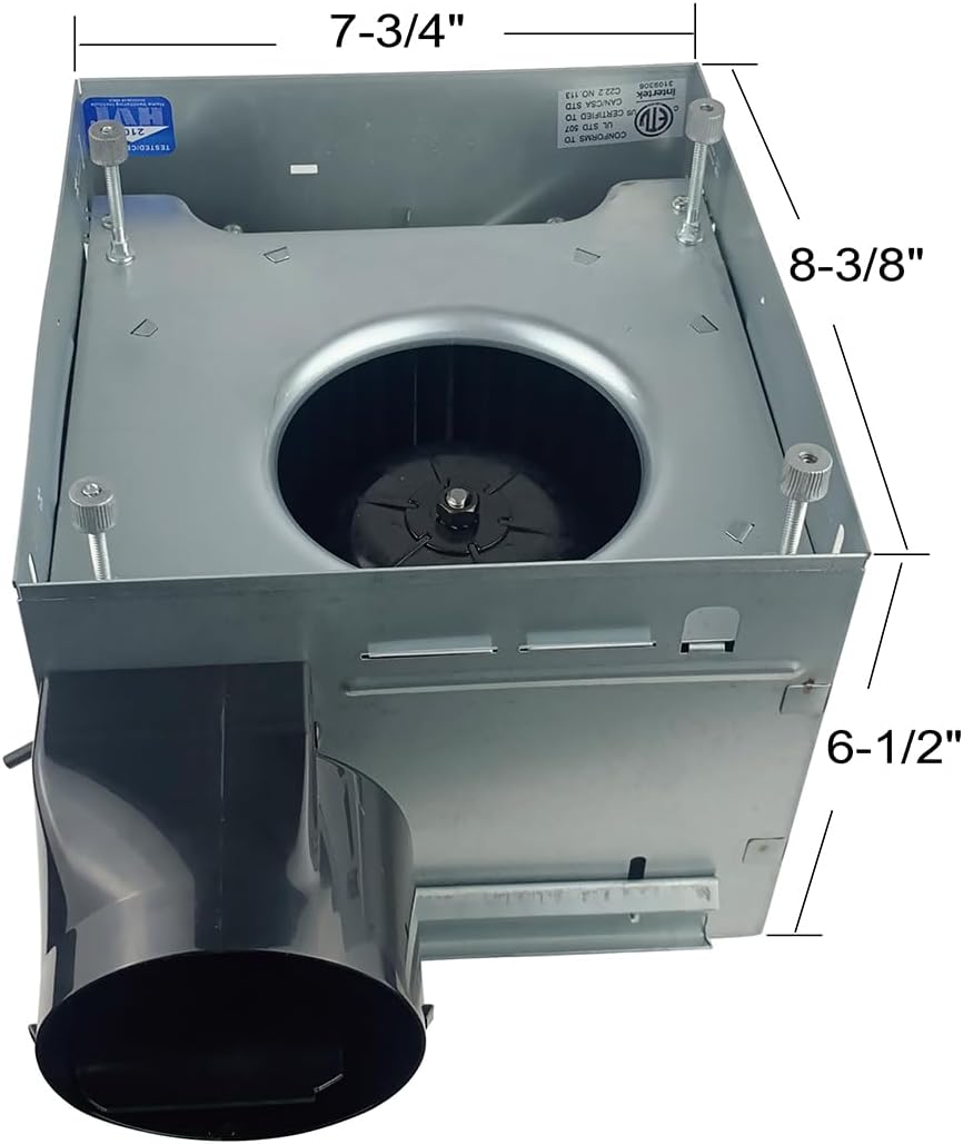 Good Housekeeping Yorkshire (90053) Decorative 80 CFM 2.5 Sones Bathroom Ventilation Exhaust Fan, Brushed Nickel