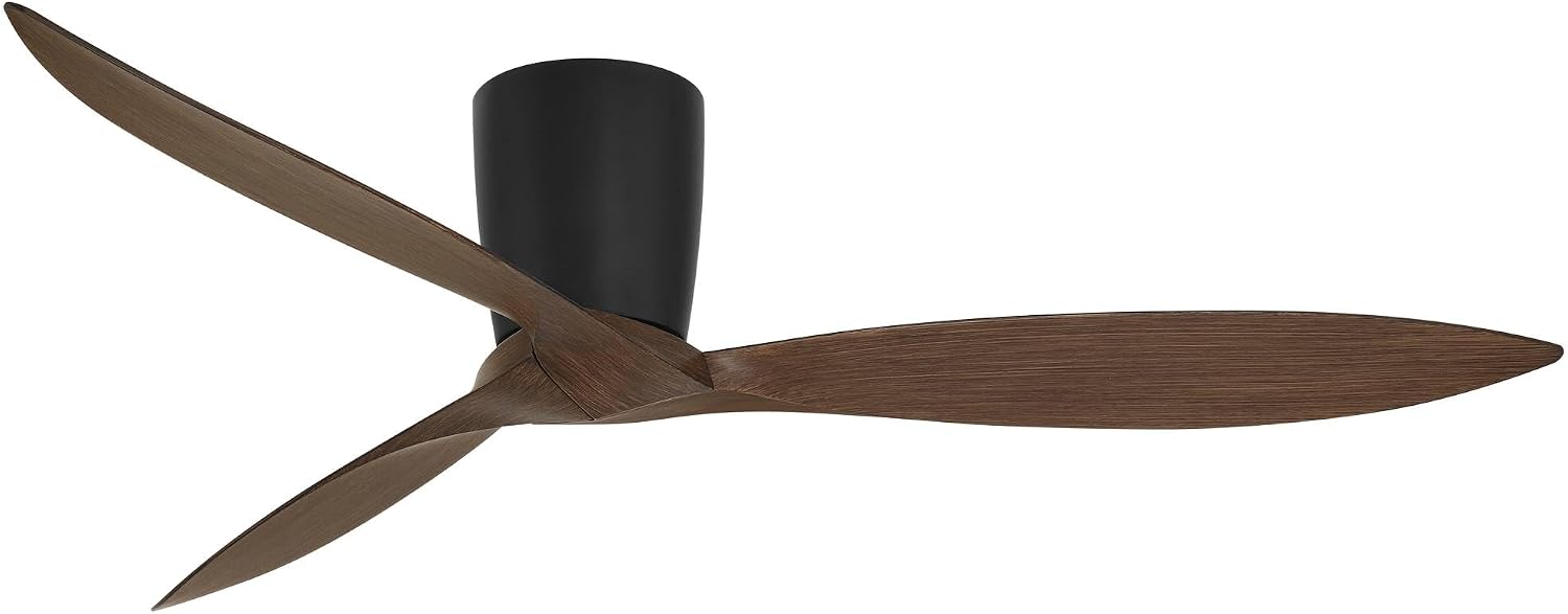 Casa Vieja 56' Tre Black and Walnut Indoor-Outdoor Hugger Ceiling Fan
