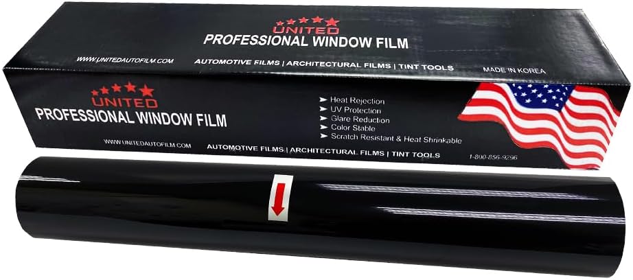 United Professional 1Ply Window Tint Film - 20'x100', 20% VLT, 3 Rolls, Upgraded Dyed PET Film, 1 mil Thickness, 99% UV Block, Deep Shade Privacy Window Tint for Car, Truck, Home– Heat & Glare Control