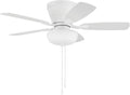 Craftmade 42' Wheeler Indoor Flush Mount 5 Blade White Finish Ceiling Fan with Single Bowl Light