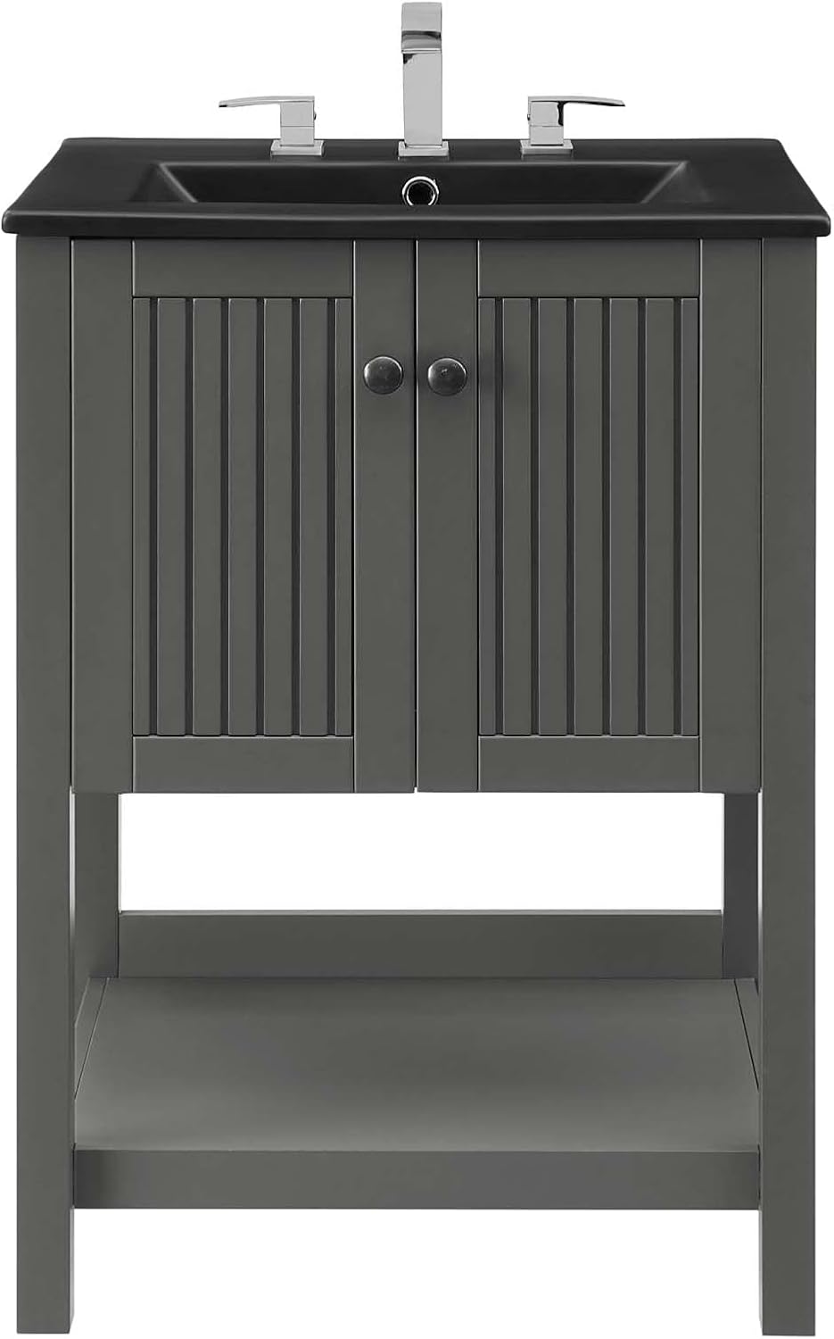 Sink Vanity Cabinet, Wood, Grey Gray Black, Modern Contemporary, Hotel Bedroom Bathroom Master Suite
