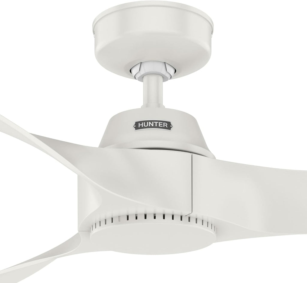 Hunter Fan 60 inch Ceiling Fan with No Light, Outdoor or Indoor White Ceiling Fan for Porch, Living Room, Office, Kitchen, Garage, 3 Blades (Renewed)